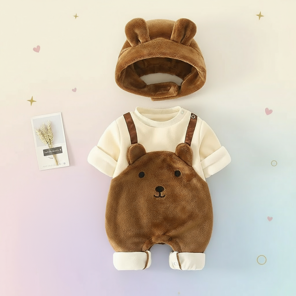 MiniSnow – Cozy & Protective – Plush Romper & Hat