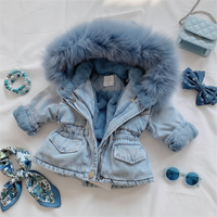 Thumbnail for FurDream – Denim Look – Winter Coat with Hood