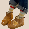 Mini Fashion - Suede Brown Ankle Boot with Bears