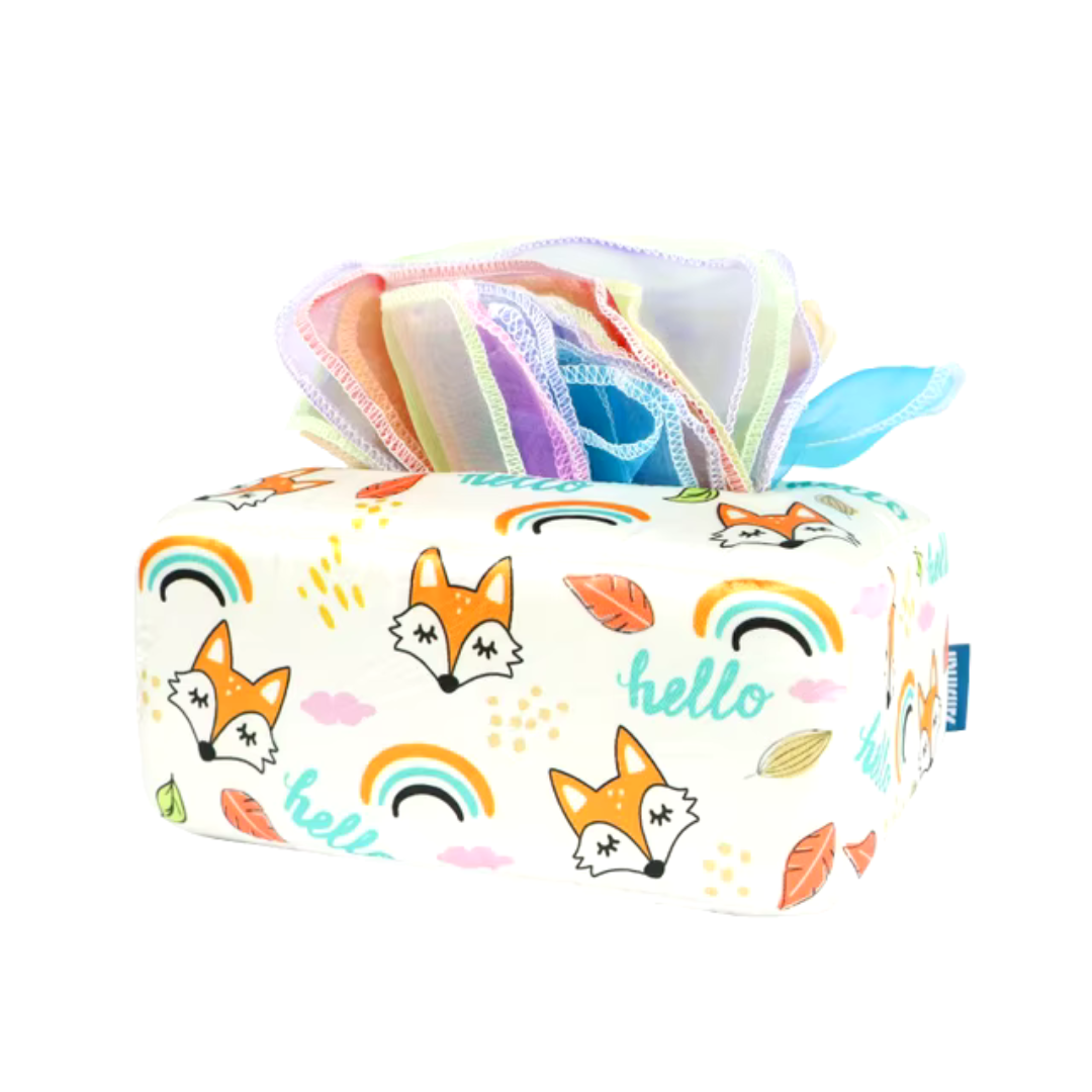 KleurenKracht – Development & Senses - Montessori Sensory Tissue Box