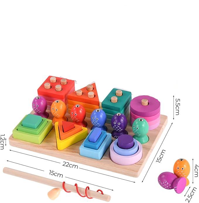 Colorful Fishing - Creative & Educational - Wooden Fishing Game