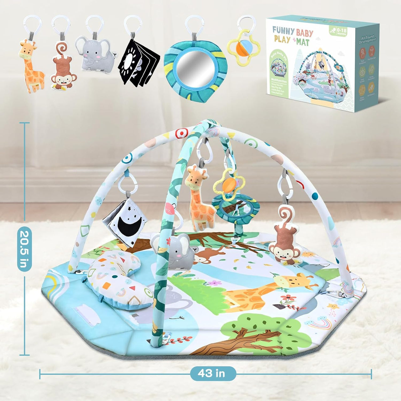 SensoryHaven – 8-in-1 Growth & Play – Baby Play Mat