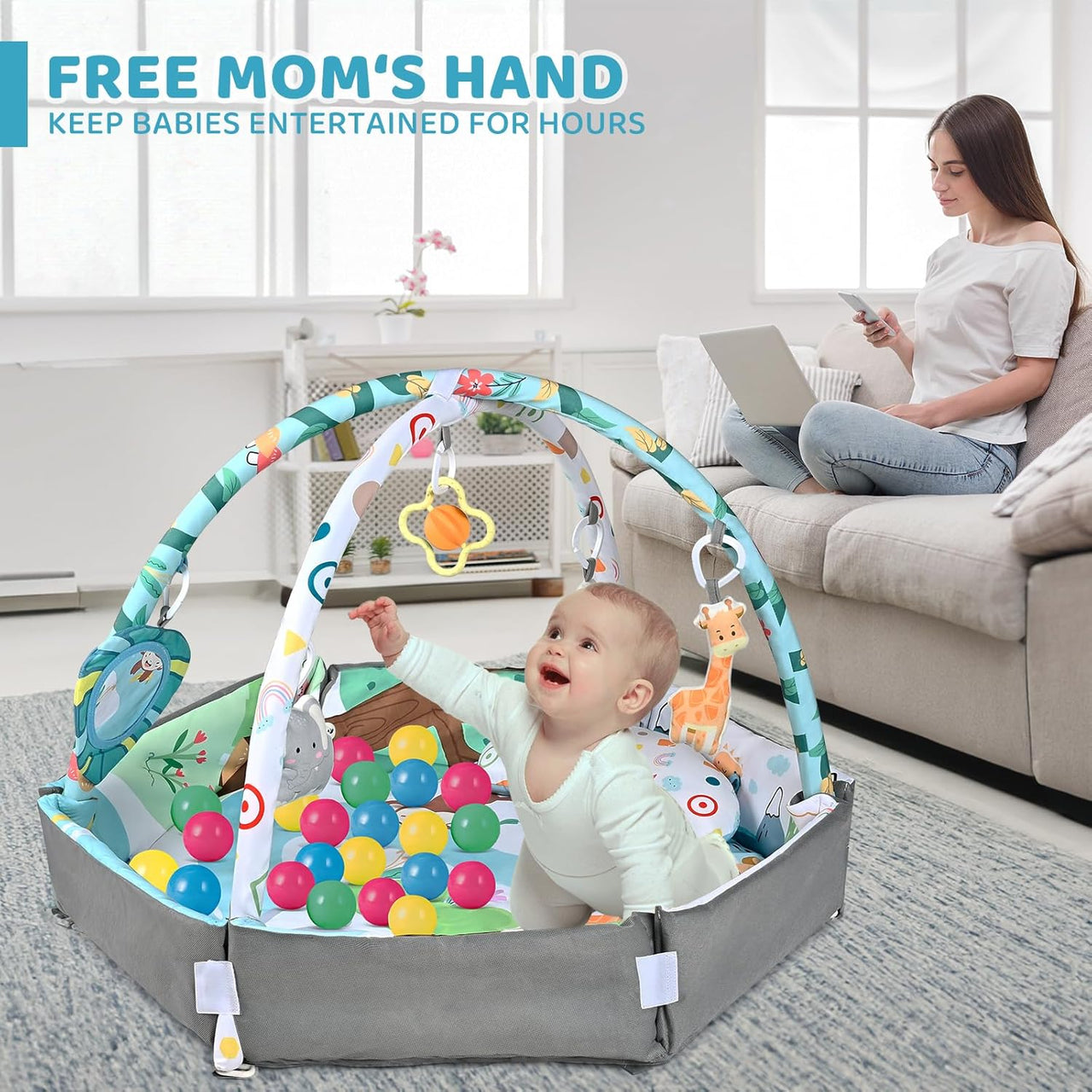 SensoryHaven – 8-in-1 Growth & Play – Baby Play Mat