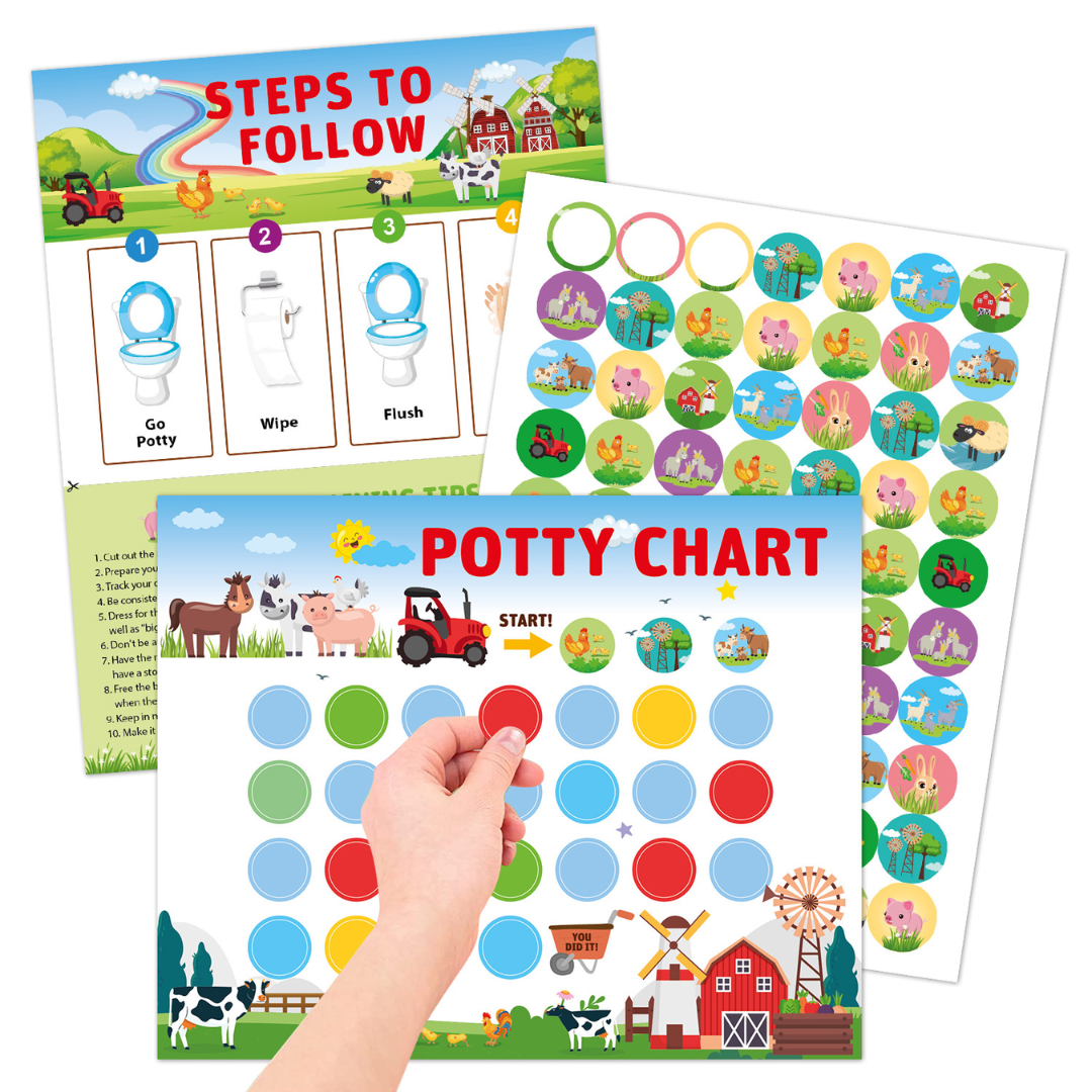 Potty Training – Playful & Motivational - potty training card with Stickers