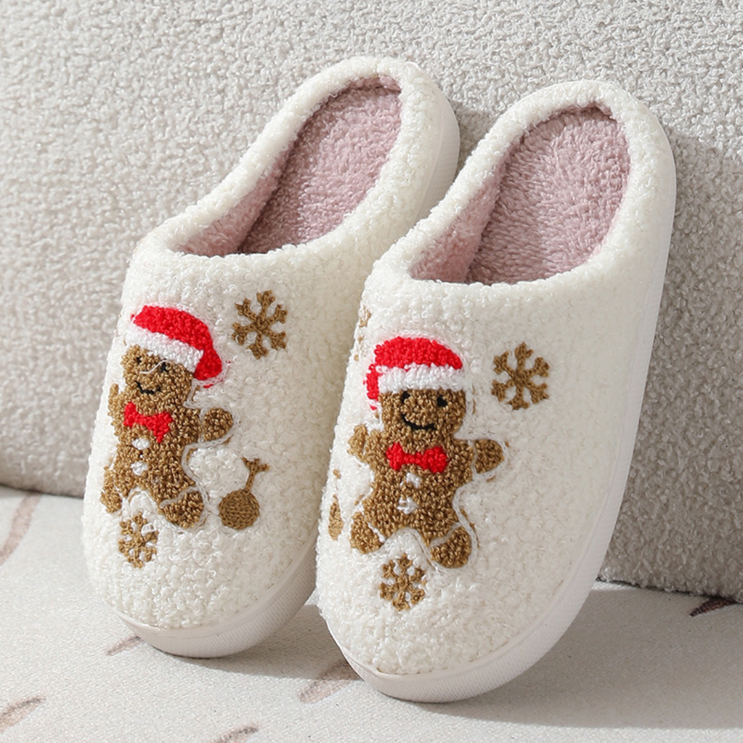 Northern Lights Kids - Warm & Festive - Plush patterned Christmas slippers