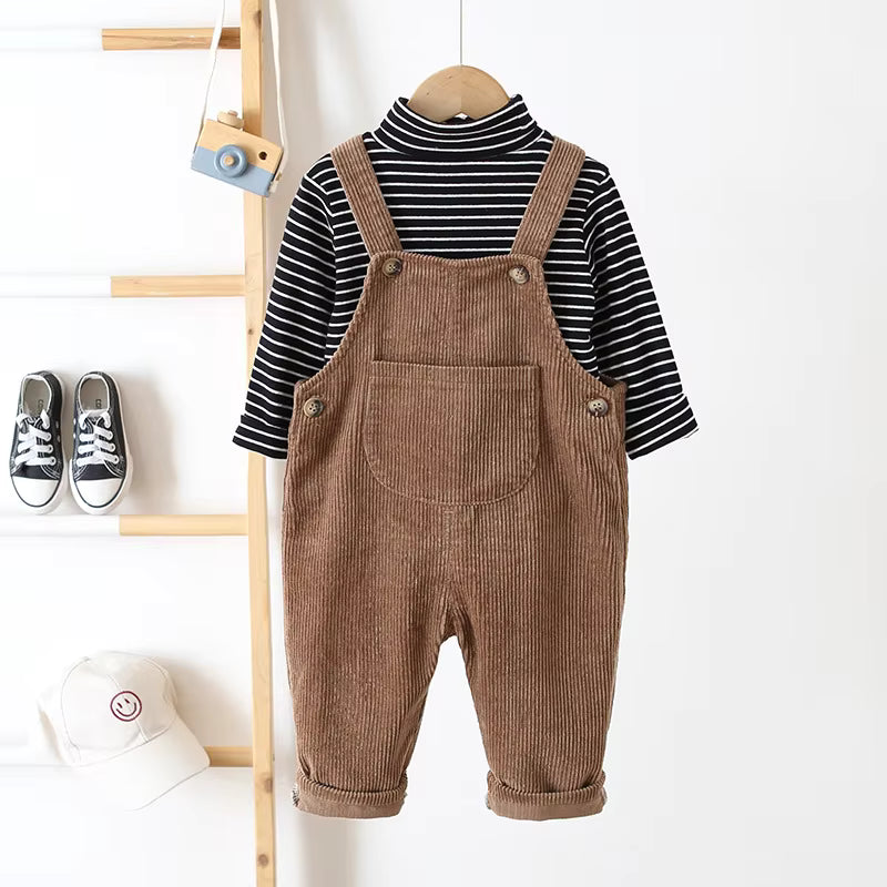 TinyTrend – Comfortable and stylish – Ribbed fabric dungarees