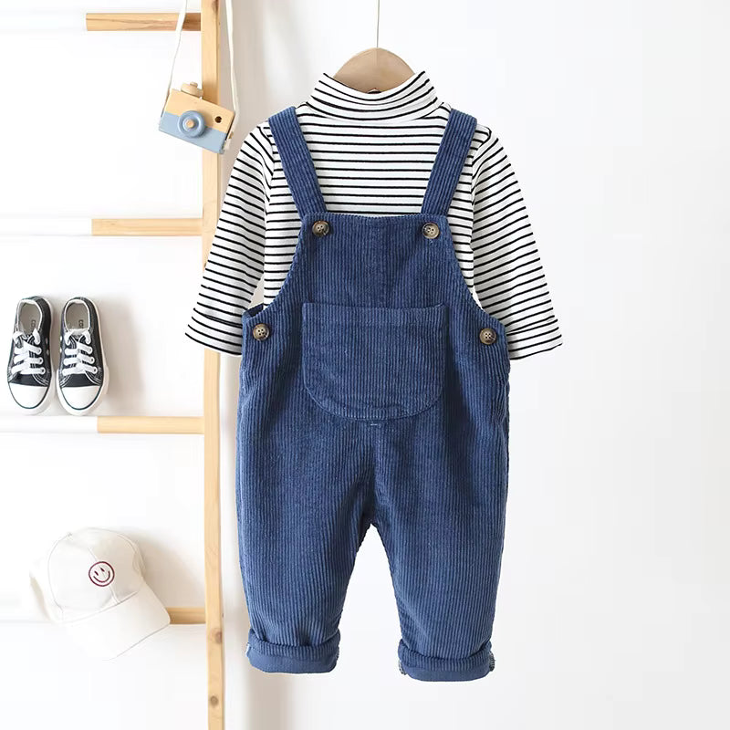 TinyTrend – Comfortable and stylish – Ribbed fabric dungarees