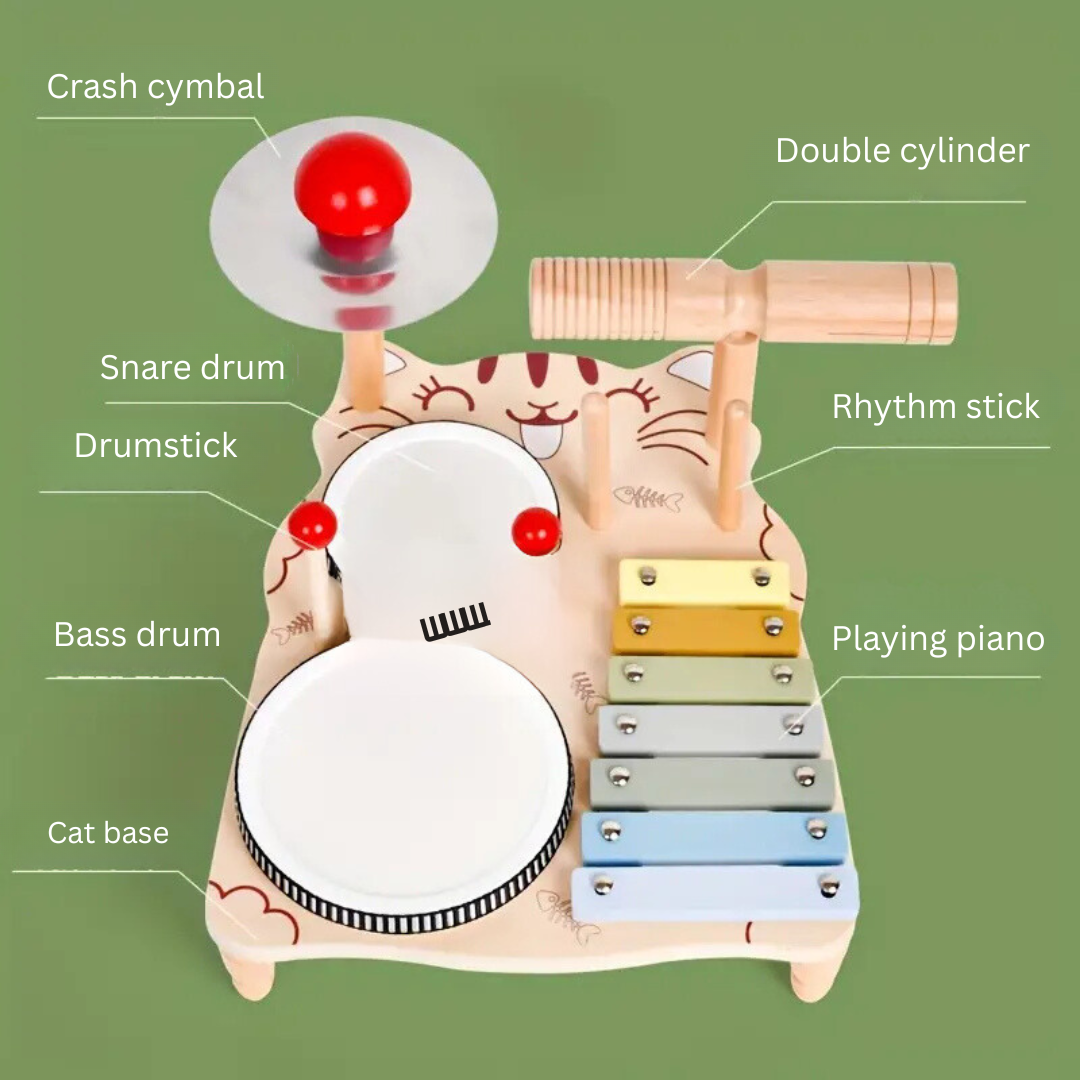 Woods β Musical & Educational β Wooden Drum Set for Toddlers
