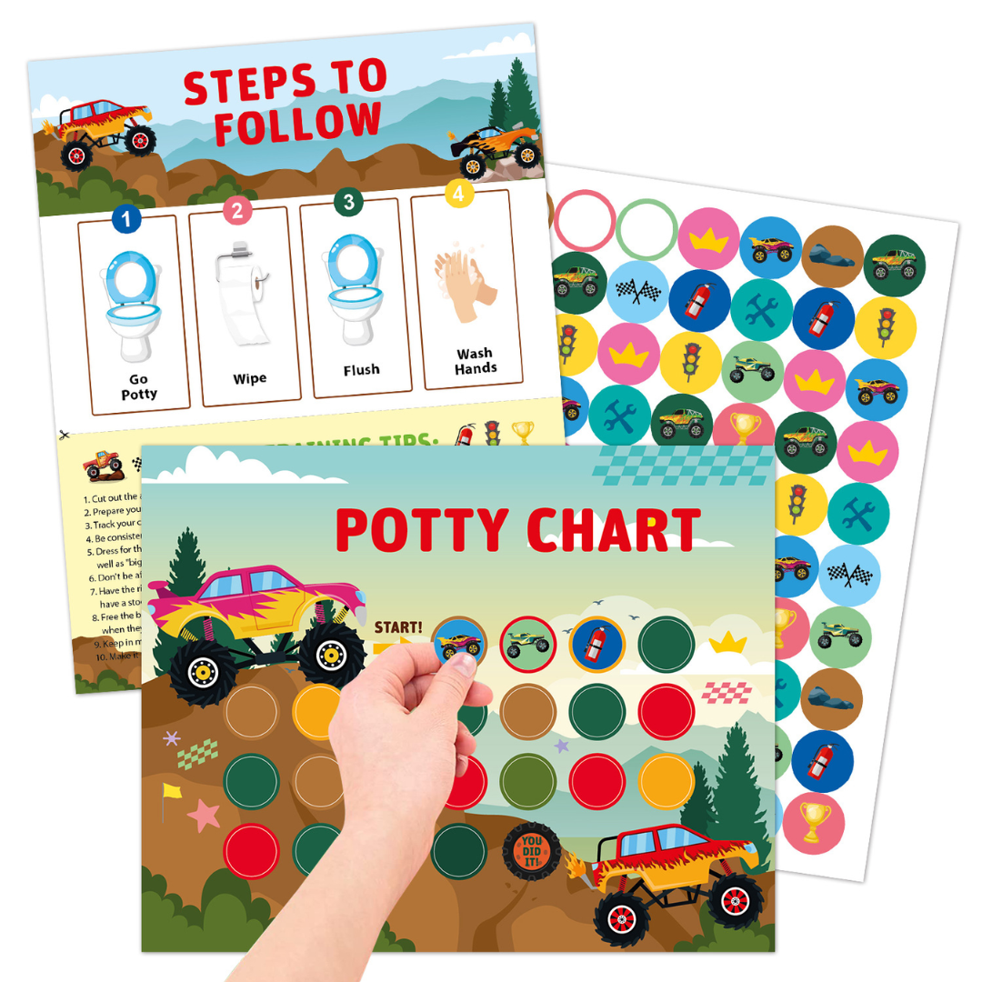 Potty Training – Playful & Motivational - potty training card with Stickers