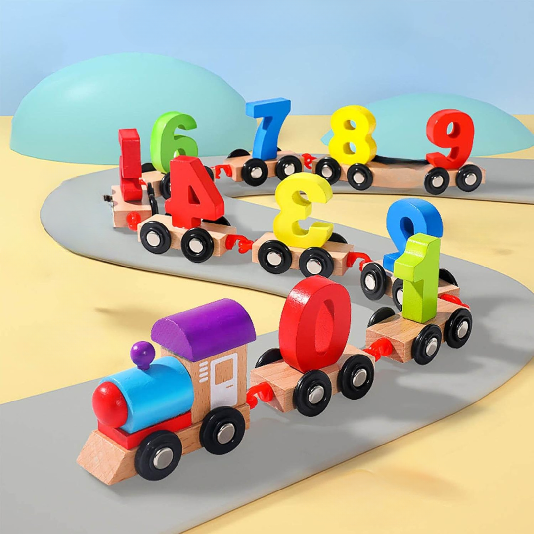 Woods™ |Learn the alphabet and numbers - Wooden magnetic train