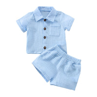 Thumbnail for Mini Fashion™ - Cotton Linen Summer Set Boys