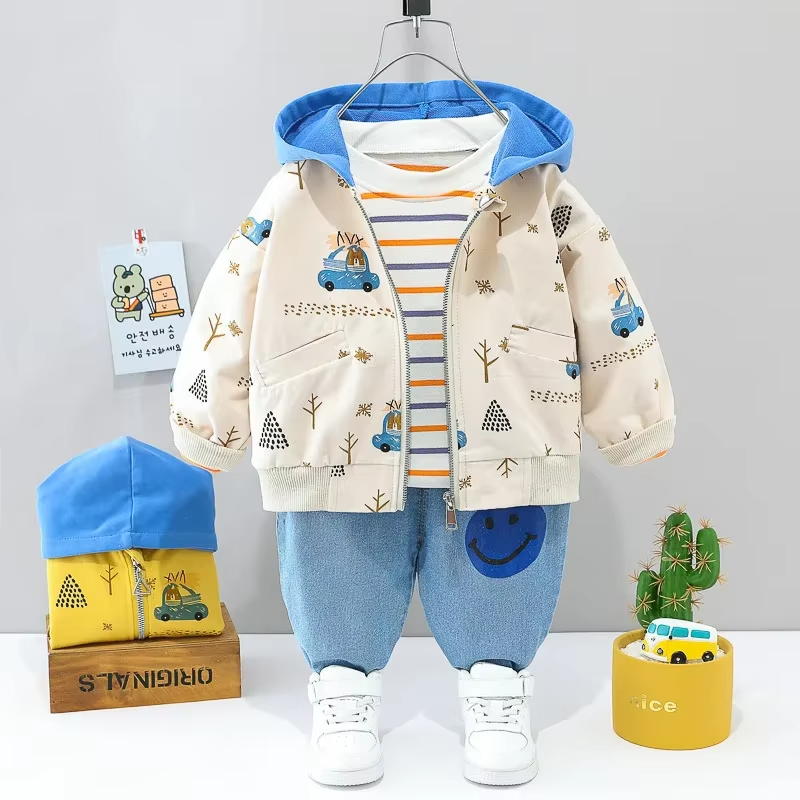 Mini Fashion™ - Toddler & Adventure - 3-Piece Clothing Set Red Baseball Bear