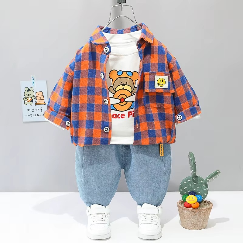 Mini Fashion™ - Toddler & Adventure - 3-Piece Clothing Set Red Baseball Bear