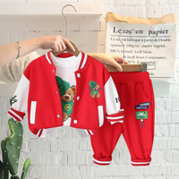 Thumbnail for Mini Fashion™ - Toddler & Adventure - 3-Piece Clothing Set Red Baseball Bear