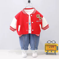 Thumbnail for Mini Fashion™ - Toddler & Adventure - 3-Piece Clothing Set Red Baseball Bear