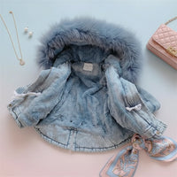 Thumbnail for FurDream – Denim Look – Winter Coat with Hood