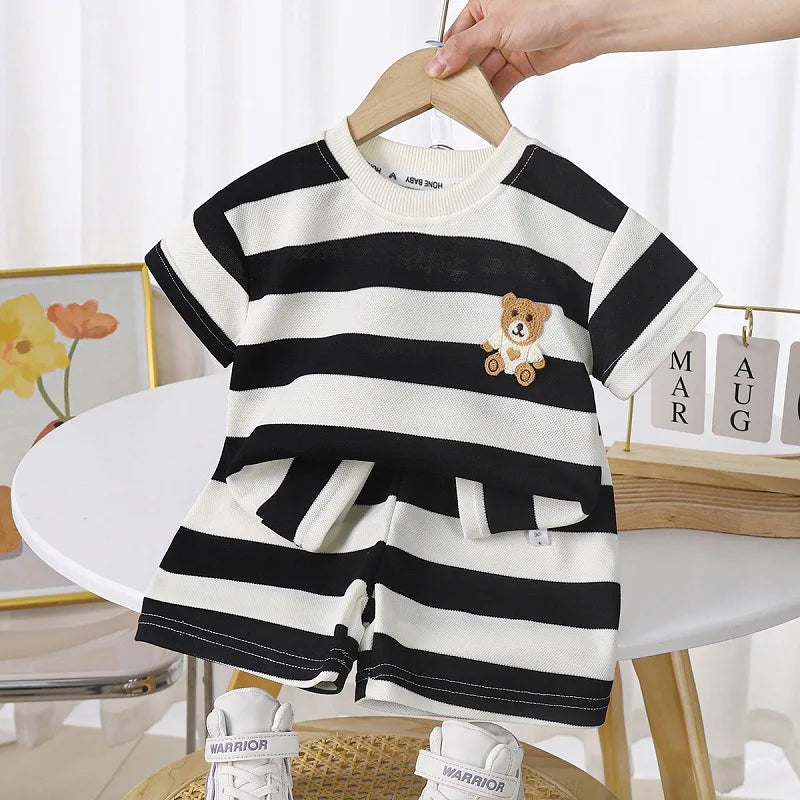 Mini Fashion™ - Stripes Fun - Bomullskjolesett
