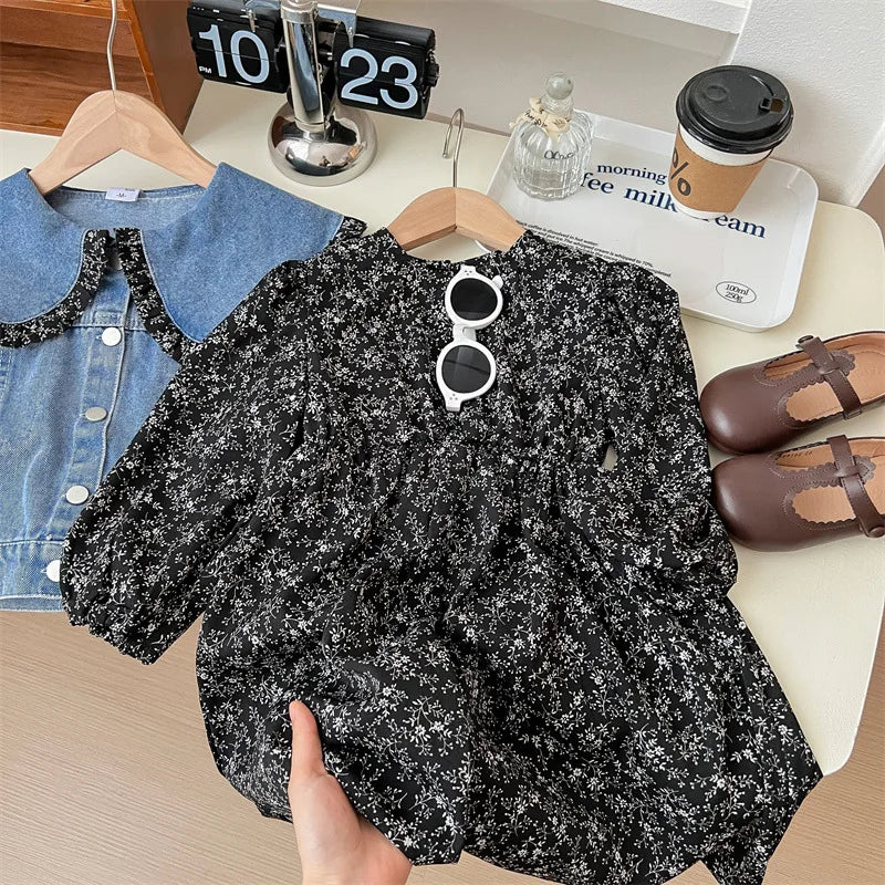 Enchanted Blossom™ - Denim jacket combined with dress