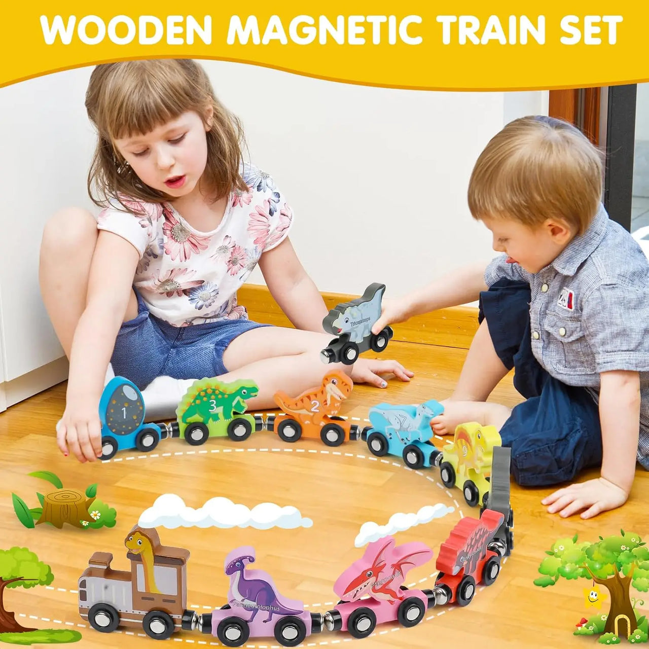 Tiny Express™ – Colors & Shapes - Wooden Train Toys