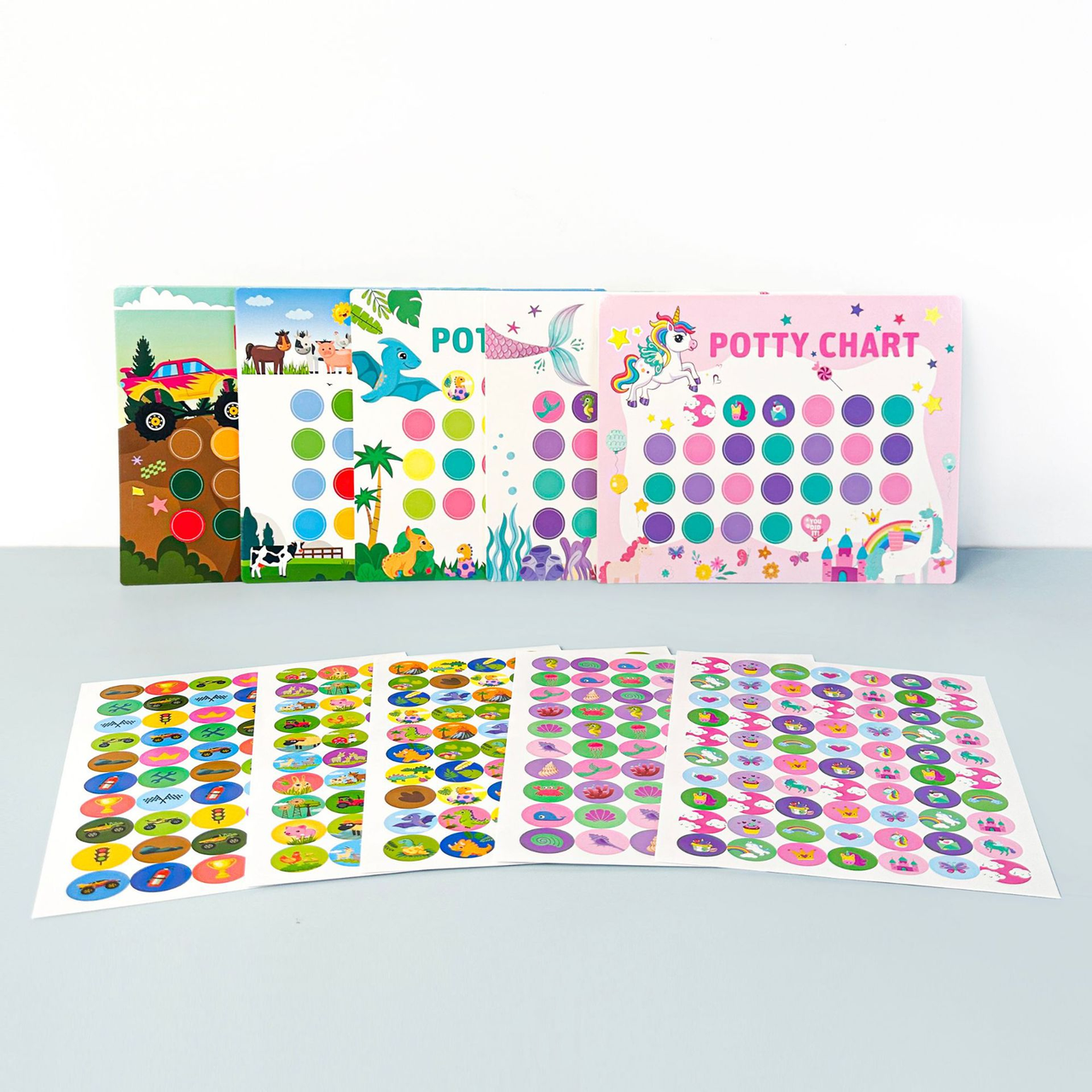 Potty Training – Playful & Motivational - potty training card with Stickers