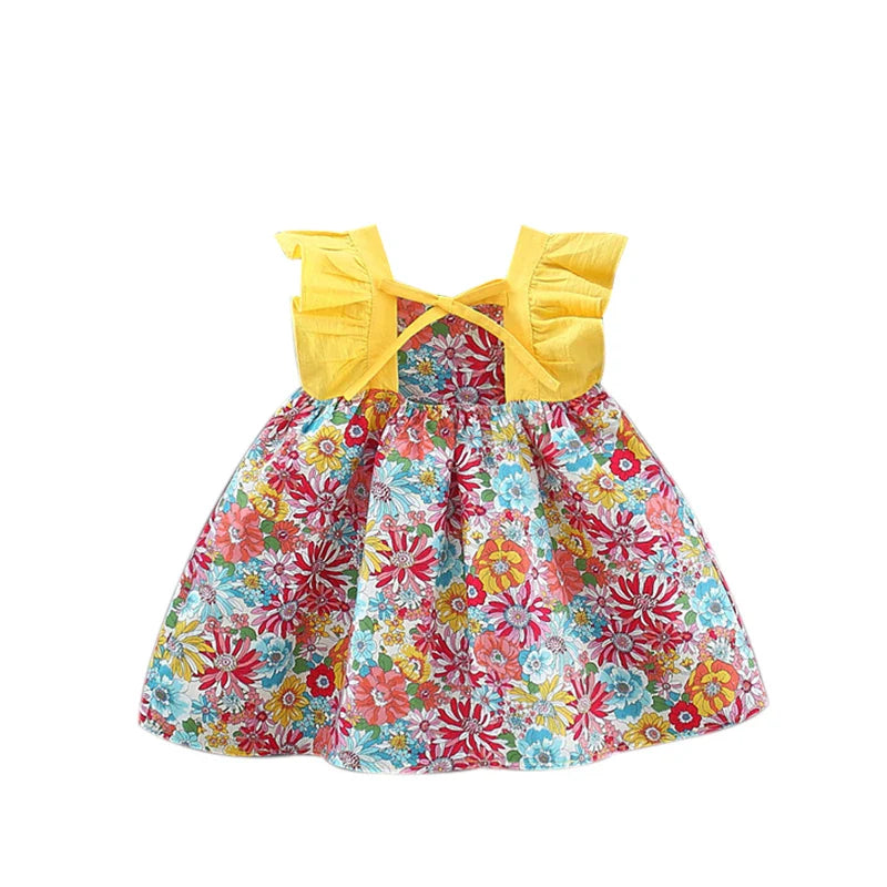 Mini Fashion™ - Søt blomsterdesign - Jentekjole med lue