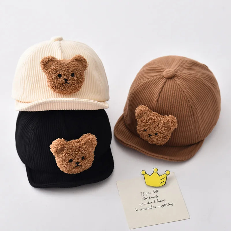 Mini Fashion - Cool & Cute - Corduroy Children's Bear Cap