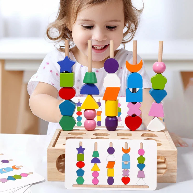 Woods™ - Encourage Creativity & Improve Skills - Colorful Montessori Puzzle Set