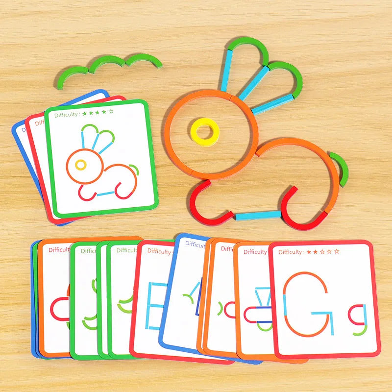 Sticks & Rings – Smart & Creative - Wooden Shapes Puzzle