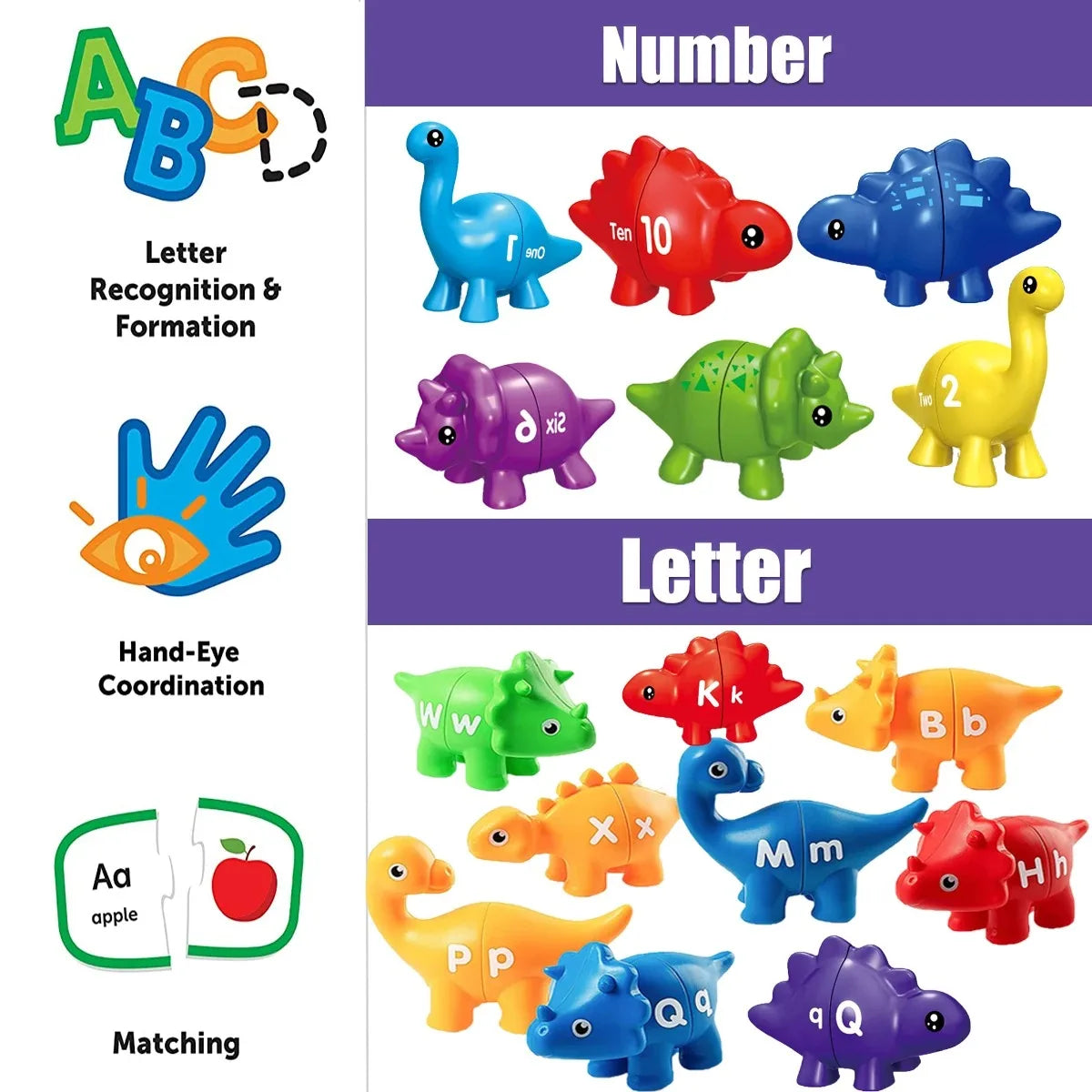 Matching Dino's – Fun & Educational - Alphabet And Numbers Dino Game