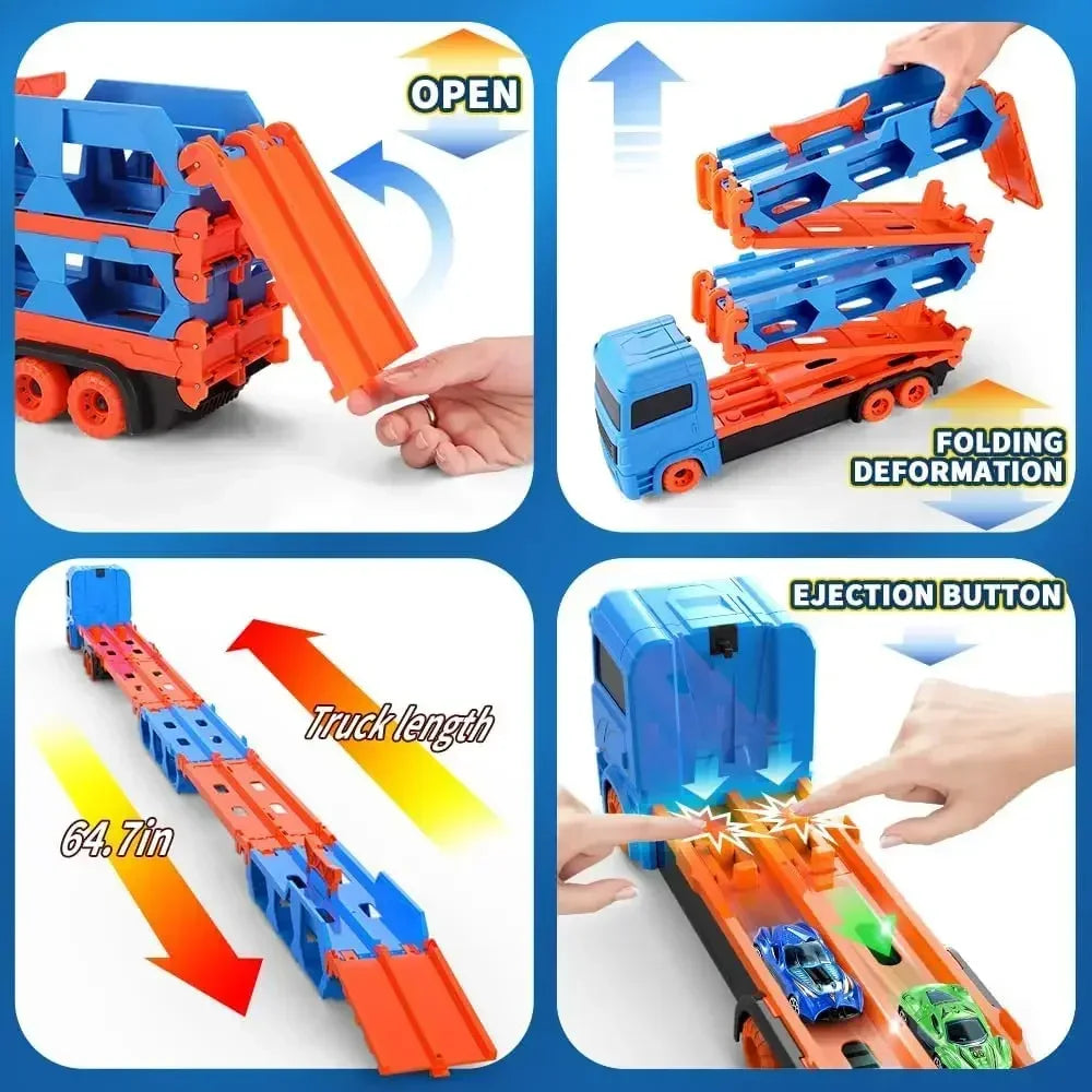 Mega Transporter - 9-in-1 Racing Fun - Transformable Toy Truck