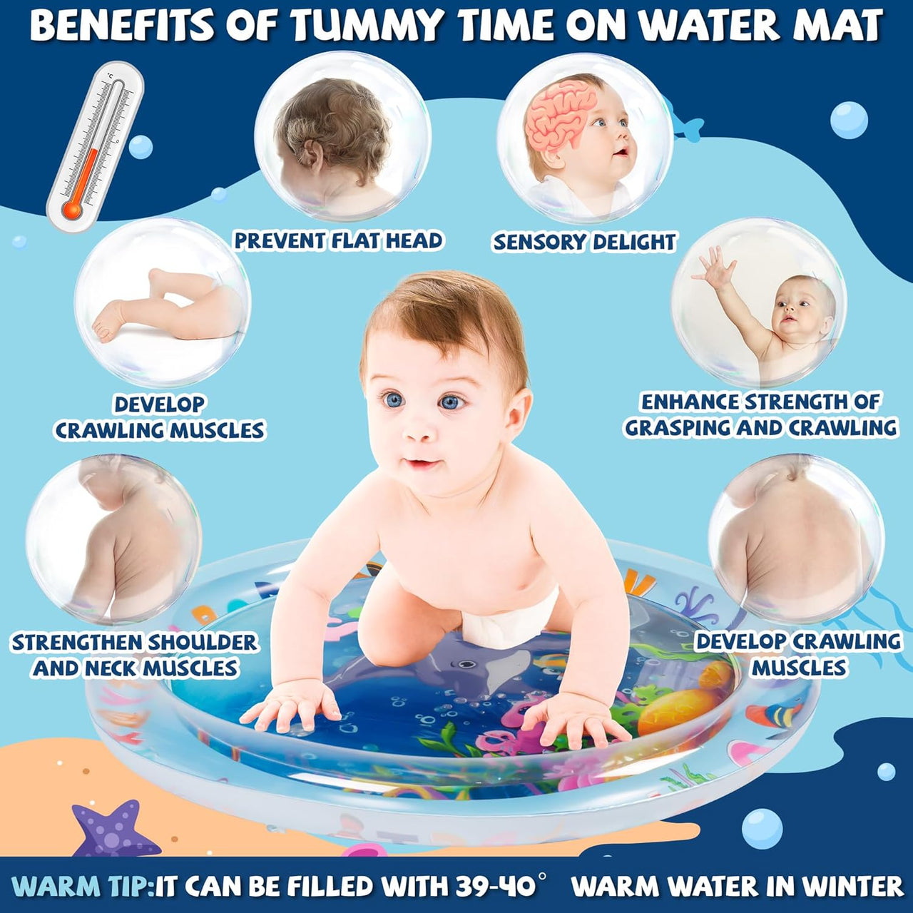 TinyWave – Cheerful & Developmental – Baby Sensory Water Mat
