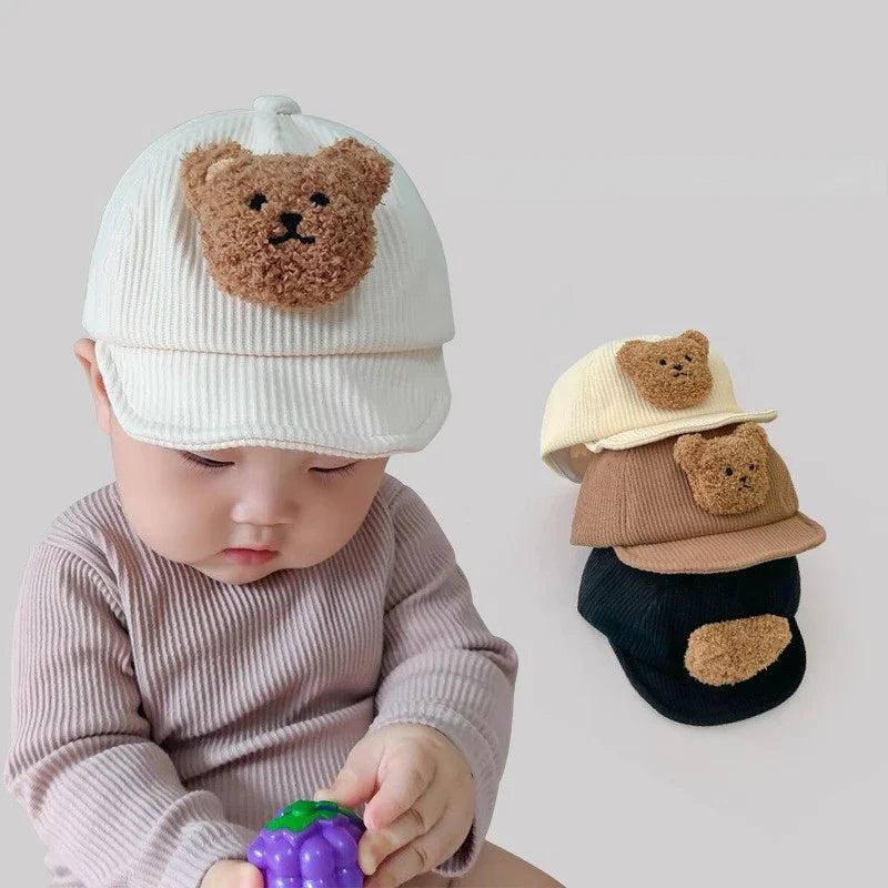 Mini Fashion - Cool & Cute - Corduroy Children's Bear Cap