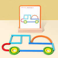 Thumbnail for Sticks & Rings – Smart & Creative - Wooden Shapes Puzzle