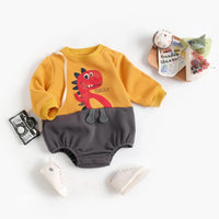 Thumbnail for Mini Fashion – Soft Fleece Onesie with Dino Print