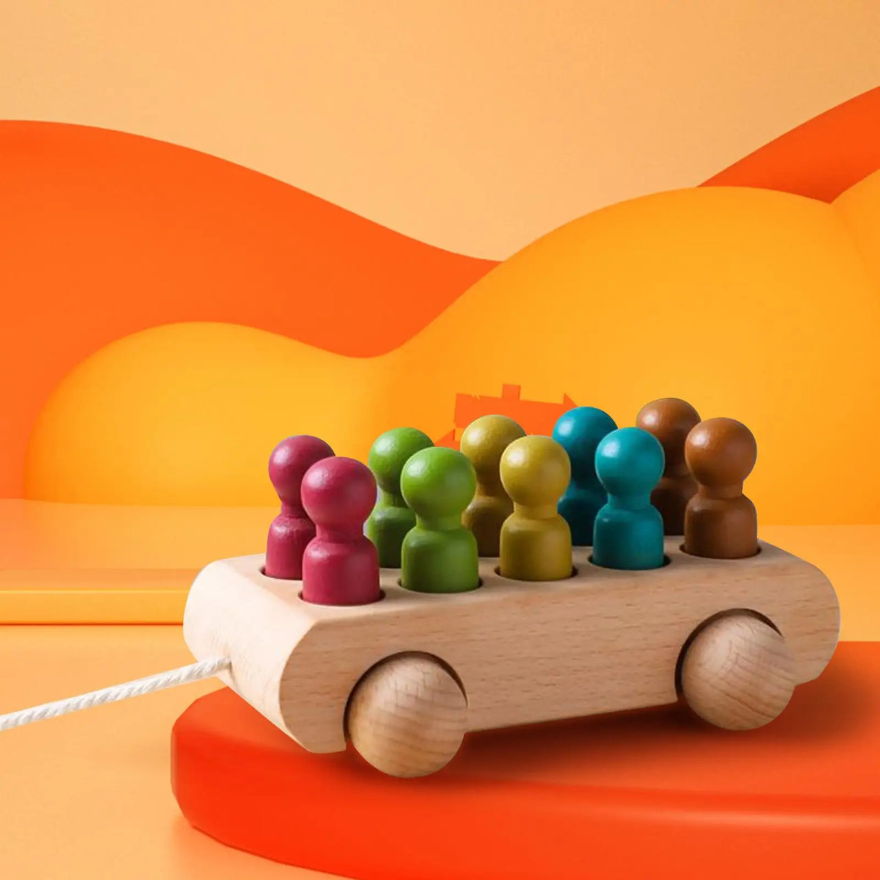 Pop & Roll – Motor & Fantasy - Wooden Dolls Car Set