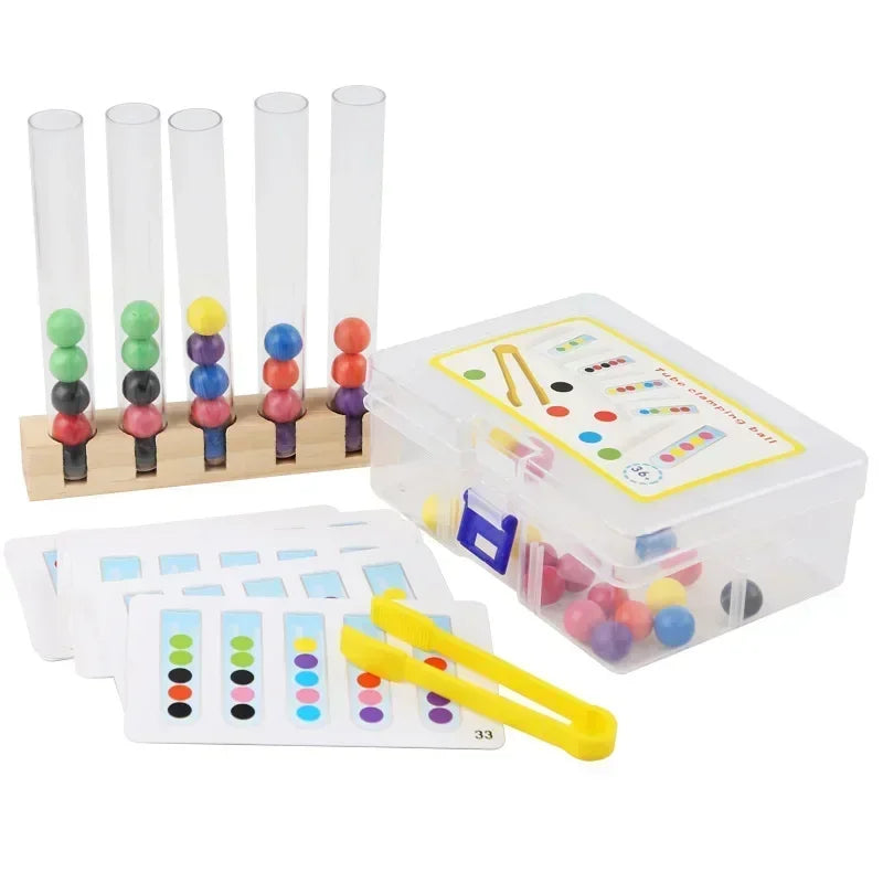 Tube Clip Beads™ - Smart Thinking Game - Color & Motor Game