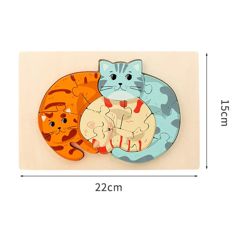 Animal Puzzle™ – Explore & Learn - Cartoon Wooden Puzzle