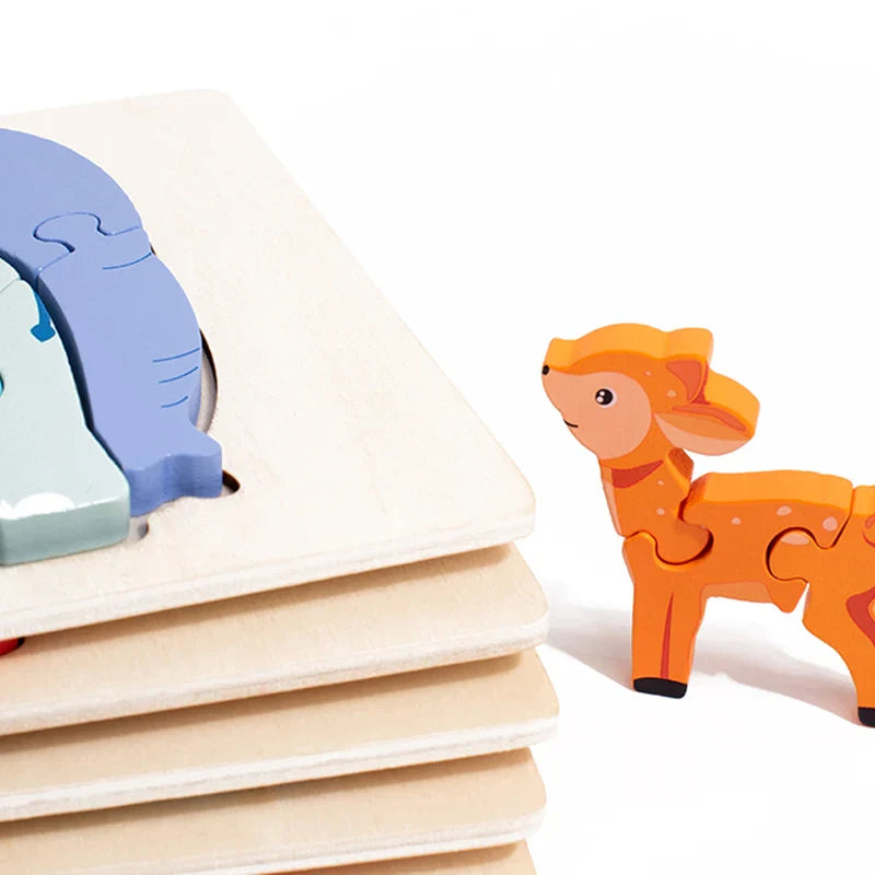 Animal Puzzle™ – Explore & Learn - Cartoon Wooden Puzzle
