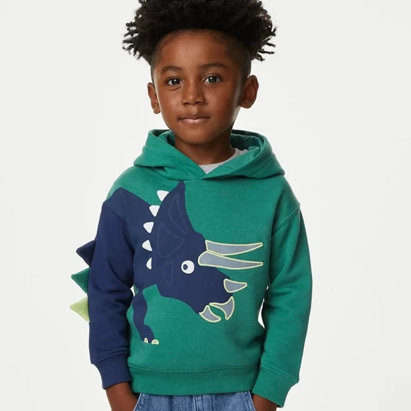 DinoStyle – Warm & Breathable – Hoodie with Triceratops Print