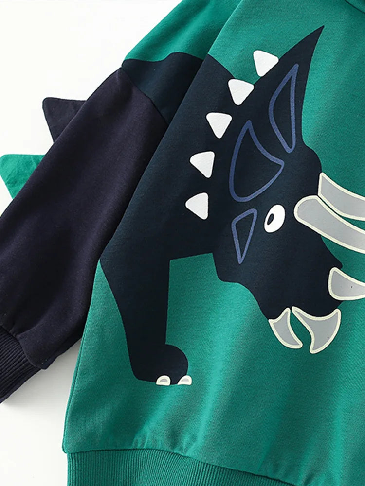 DinoStyle – Warm & Breathable – Hoodie with Triceratops Print