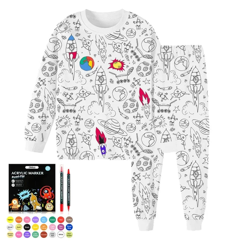 DIY Pajama Set™ – Color & Dream - Coloring Children's Pajama Set