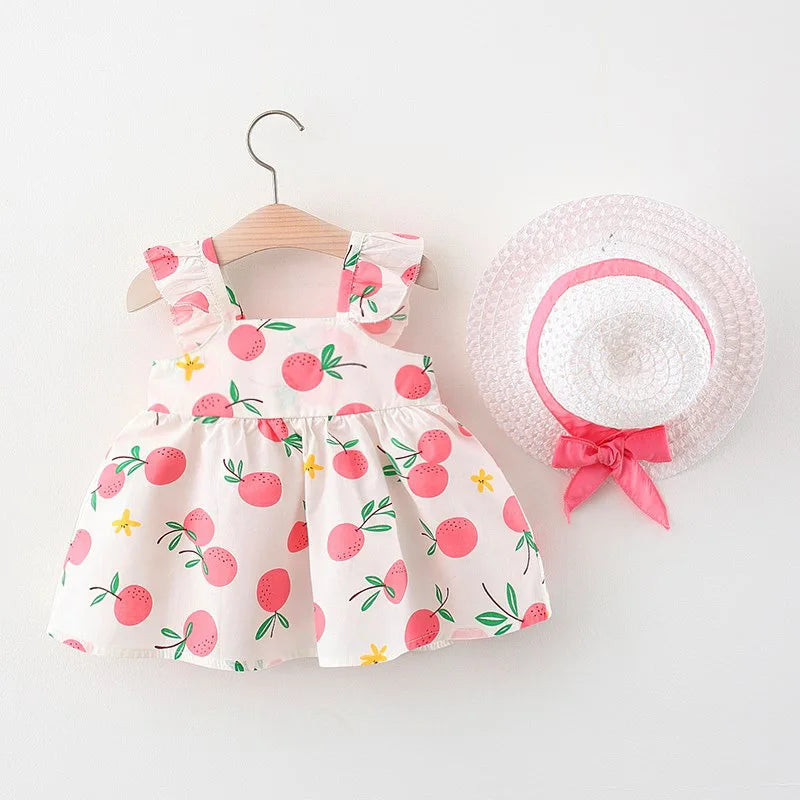 Mini Fashion™ – Sweet & Summery - Fruit Dress (includes FREE straw hat)