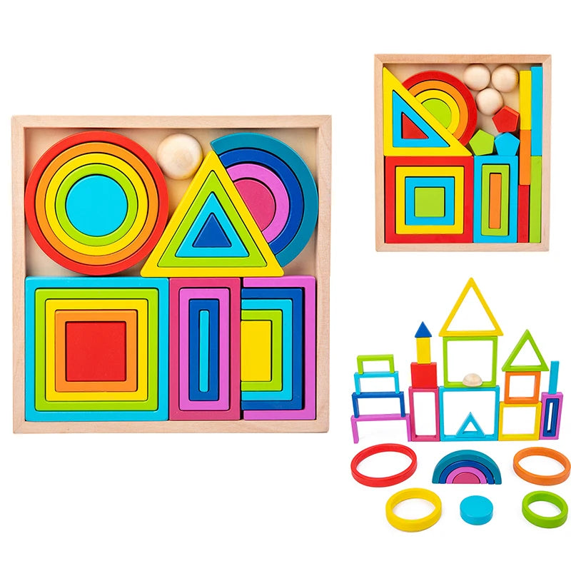 Woods™ - Colorful Explorations - Rainbow Stacking Toys