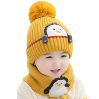 Thumbnail for Mini Fashion™ - Cute Penguin Design - Kids Hat & Scarf