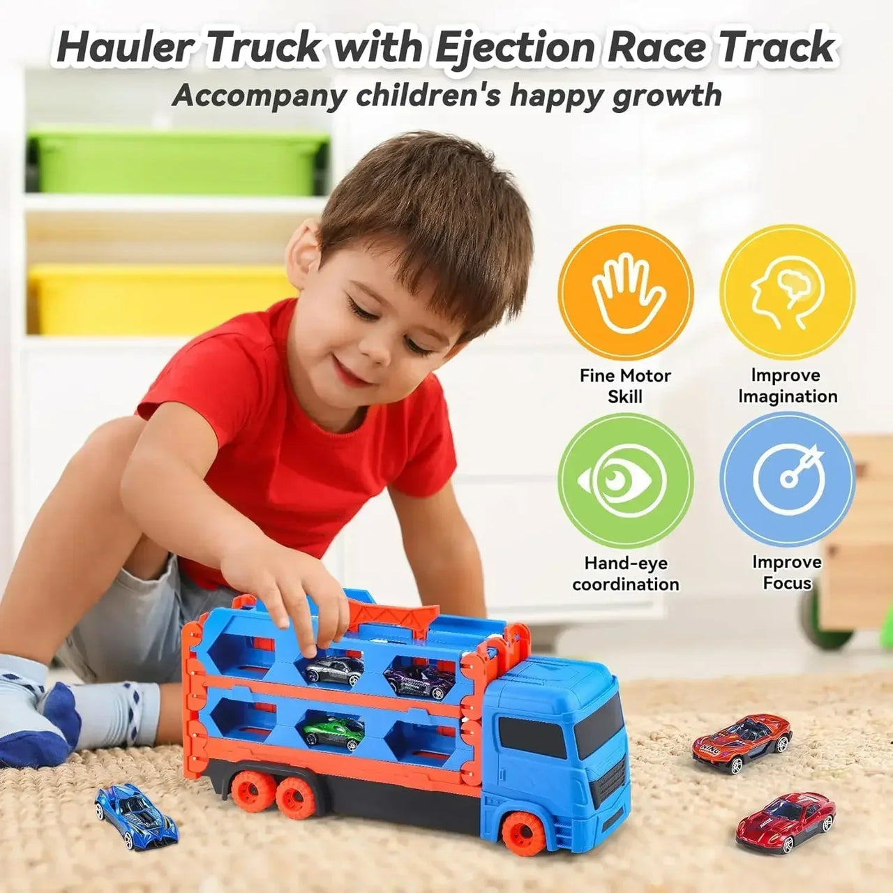 Mega Transporter - 9-in-1 Racing Fun - Transformable Toy Truck