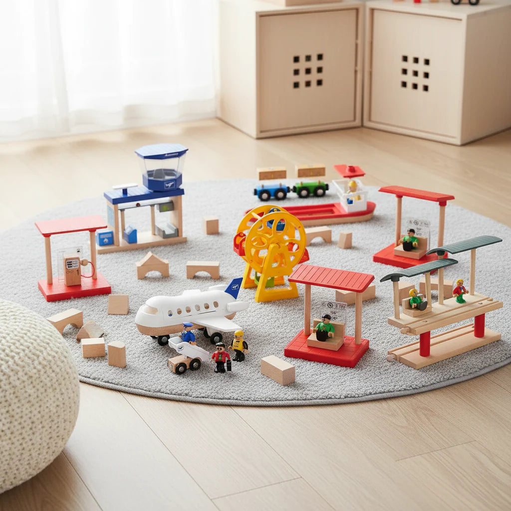 Woods – Stylish & Educational - Wooden Public Transportation Play Set