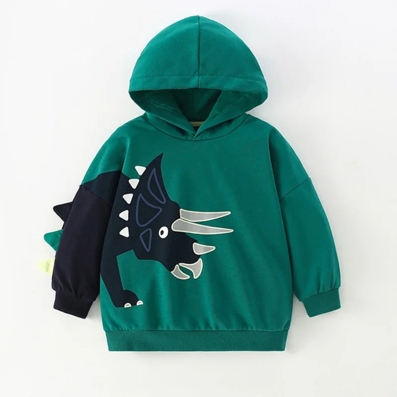 DinoStyle – Warm & Breathable – Hoodie with Triceratops Print