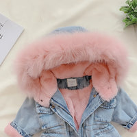 Thumbnail for FurDream – Denim Look – Winter Coat with Hood