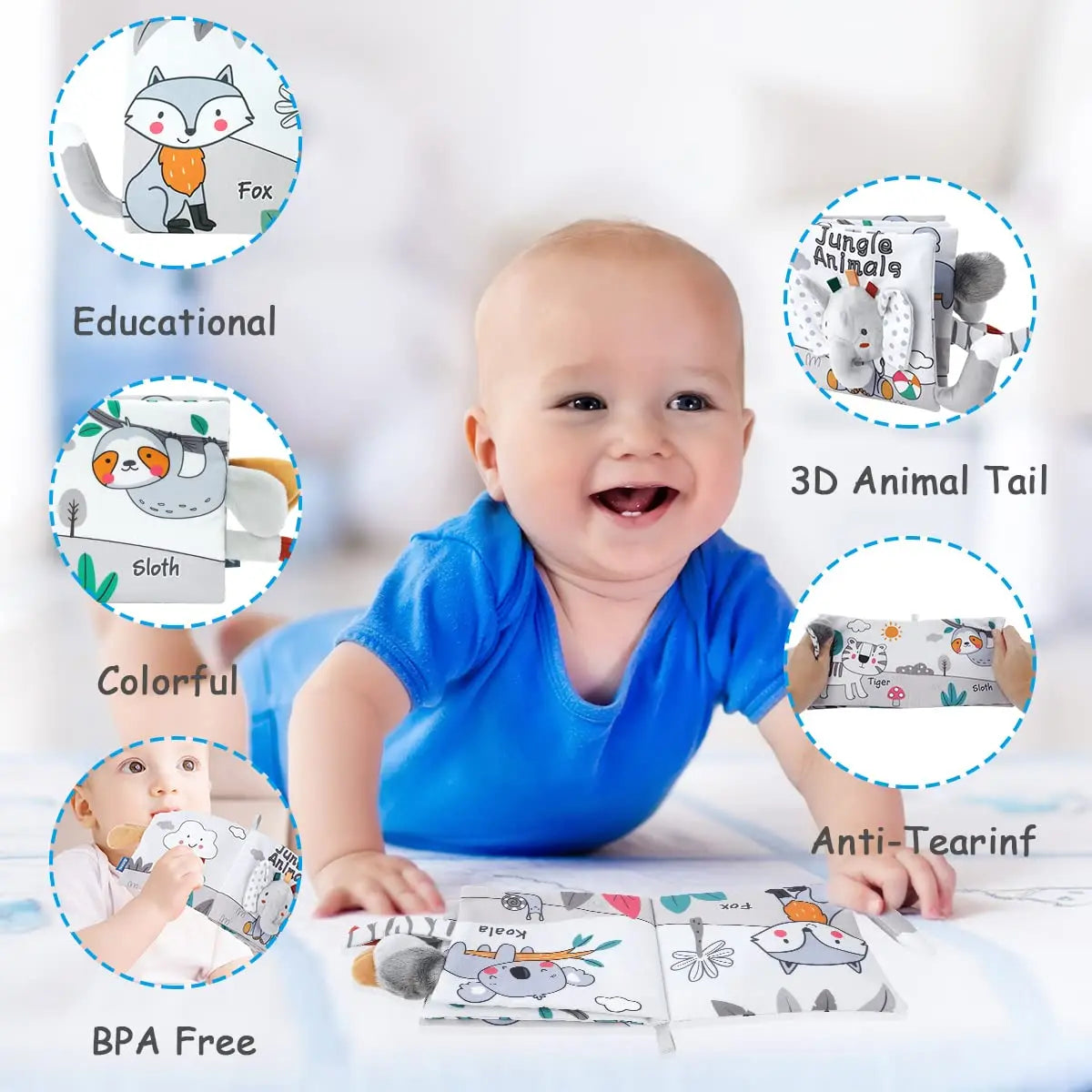 Soft Sensory Book – Feeling & Discovery - Baby Booklet