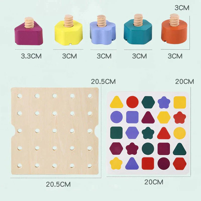 Wooden Screw Board™ | Improve fine motor skills through play - Puzzle game